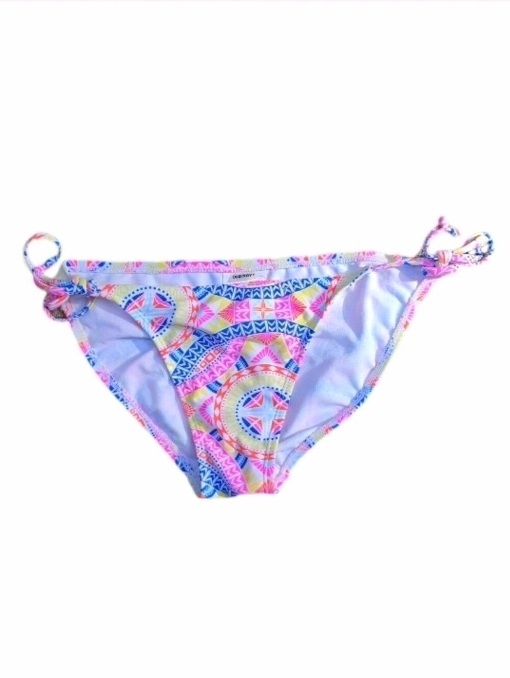 Old Navy Bikini Bottoms Mandala Print Side Tie Pink Size M